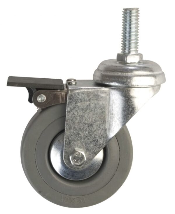 Rueda Goma 3" B/giratoria Gris