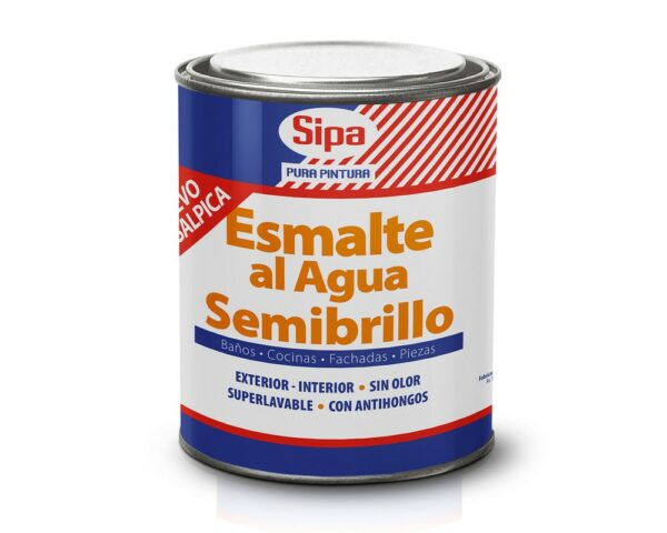 Esmalte Agua Semibrillo Blanco Galon Sipa