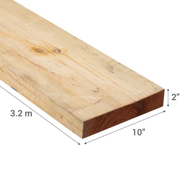 Madera Seca Cepillada 2x10x3.20mt C/u