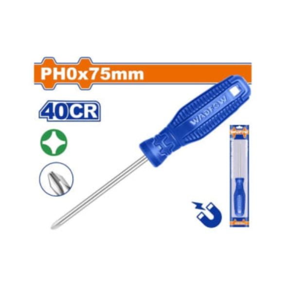 Destornillador Phillips Ph0x75mm Wadfow (wsd4903)
