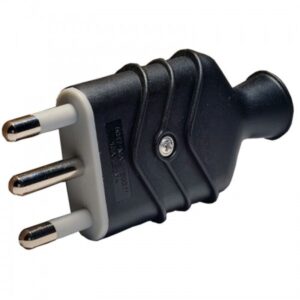 Enchufe Macho Plano 16amp Negro 5047