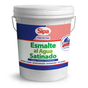 Esmalte Agua Satinado Blanco  4 Gl Sipa (tineta)