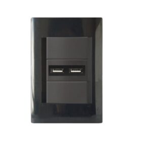 Enchufe Embutido Hembra 10-16amp + P/usb Doble Negro Kalop