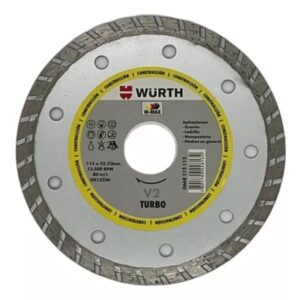 Disco Corte Diamantado 4 1/2" Turbo Wurth