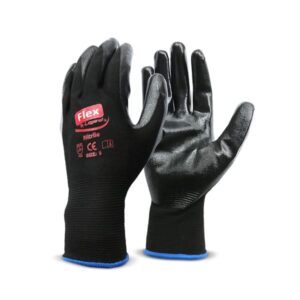Guante Pu Flex Negro x Par Talla 8